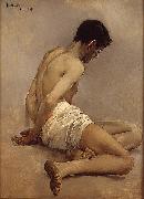Valeriano Dominguez Becquer Bastida Academic study from life oil painting